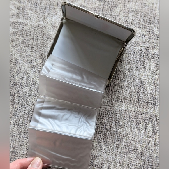 Pair / Bundle of small wallets - brown shimmer and silver leather - Picture 2 of 6